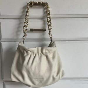 Aimee Kestenberg Cream Shoulder Bag with Gold Chain